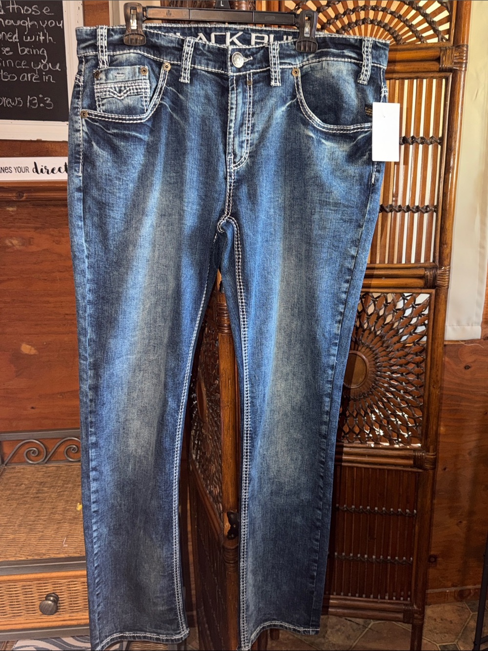 Men's Blue Washed Denim Jeans